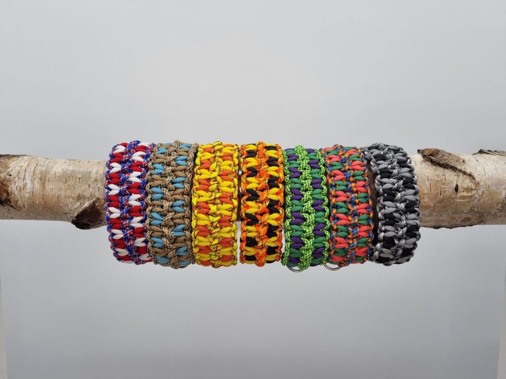 Luxury Paracord Buckle and Leather Large Dog Collars